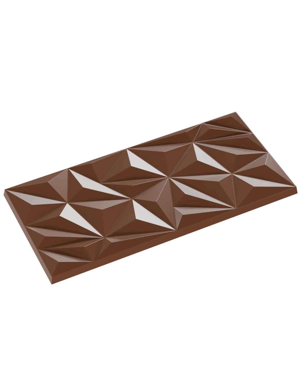 2001-Tablet 3D Geometrik Üçgen Tasarımlı Polikarbon Çikolata Kalıbı